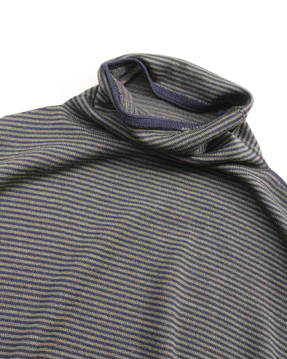 Arbre ”16G TENJ H Neck Knit KHAKI NAVY”250910 (2)