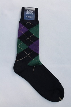 HALISON ”Dralon Argyle Socks 5 Diamond NAVY” (2)