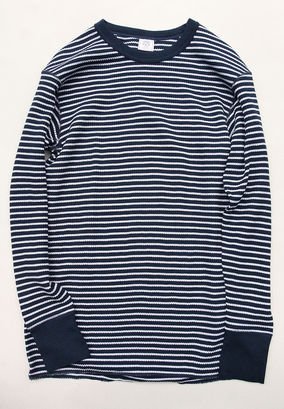 JE MORGAN ”THERMAL LS Crew STRIPE NAVY”220822