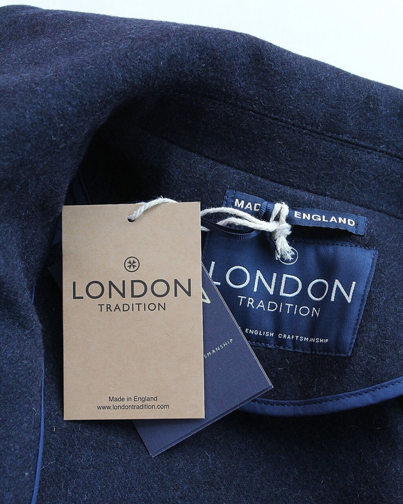 LONDON TRADITION ”CM Raglan Shawl Collar Coat NAVY”251030 (6)