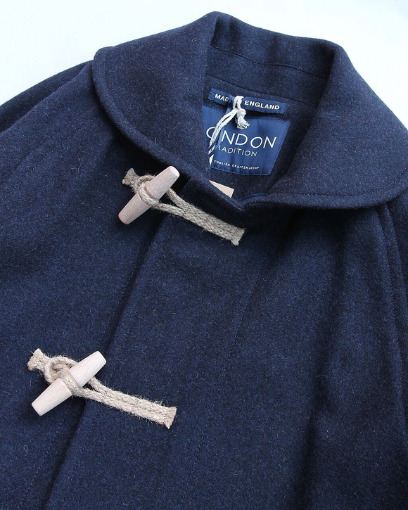 LONDON TRADITION ”CM Raglan Shawl Collar Coat NAVY”251030 (2)