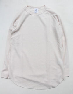 JE MORGAN ”Waffle Round Raglan Tee NATURAL” (2)