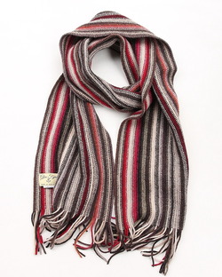 Glen Fyne ”Lambswool 2 PLY Stripe ScarfBROWN”251020