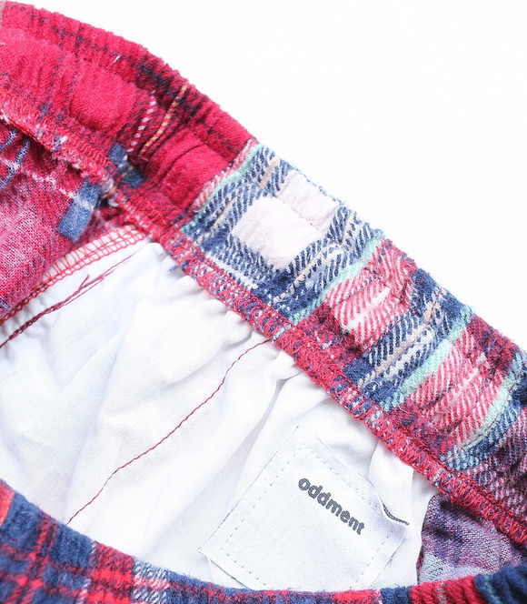Oddoment ”COUSTOM Flannel Shorts Flannel RED”240304 (4)