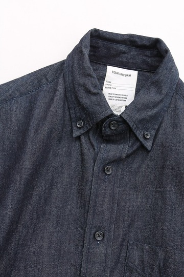 Your Uniform ”6oz Denime BD Shirt Elbow Patch INDIGO”
