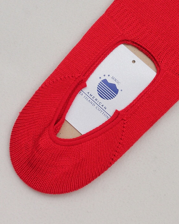 HALISON ”AMERICAN Sea Island Cotton Boat Socks RED” (2)