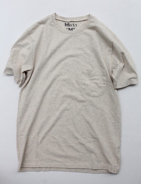 MIXTA Crew Neck with Pocket OATMEAL
