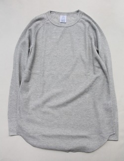 JE MORGAN ”Waffle Round Raglan Tee MOKU GREY” 210901