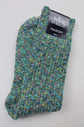 HALISON ”Slub Rib Sandals Socks GREEN” (3)