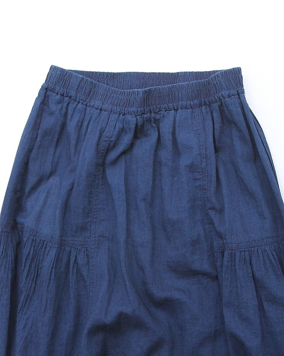 LE BON ”Gauze Gypsy Skirt INDIGO” 260526 (2)