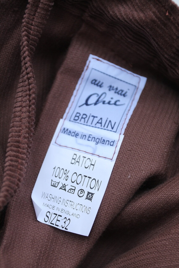 Au Vrai Chic BRITAIN ”Corduroy Work Toursers L BROWN” 2308094