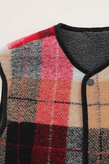 Vincent et Mireille Boa Check RV Vest RED Check (2)