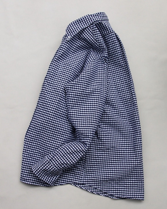 BAGGY ”Gingham Oxford BD NAVY”250415 (4)