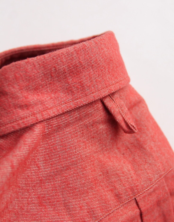 Your Uniform ”20s Chambray Shirt Elbow Patch ORANGE”2311294