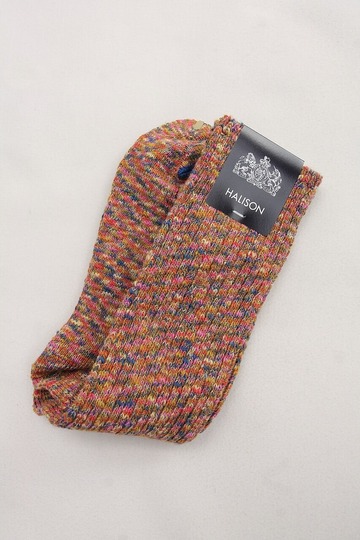 HALISON ”Slub Rib Sandals Socks PINK” (2)