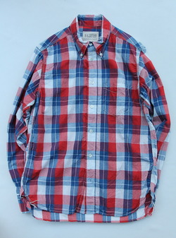 R & Vintage LS Triple Needle BD Shirt Indigo Check Broad Cloth