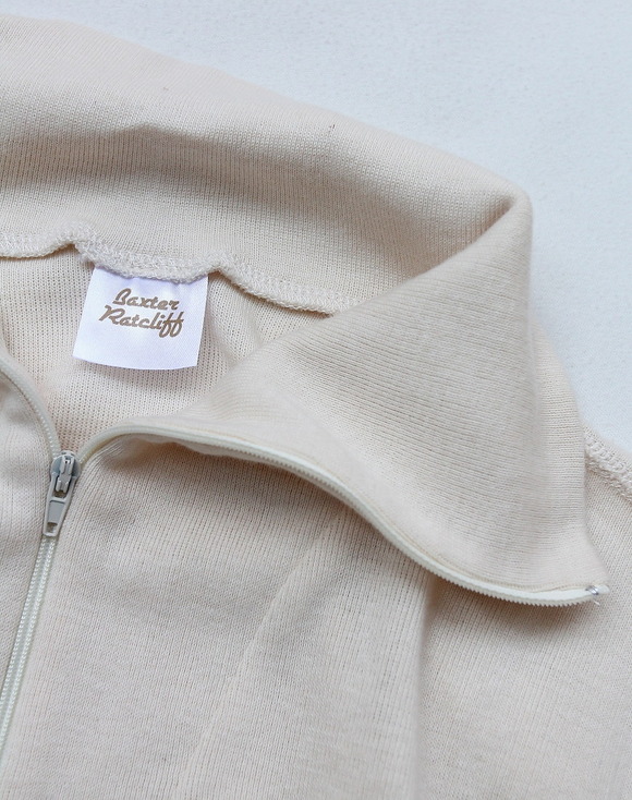 Baxter Ratcliff ”SS Funnel Zip PO Flatlock Rib ECRU”4