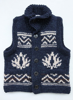 Leciel de Harriss Hand Knit Vest NAVY