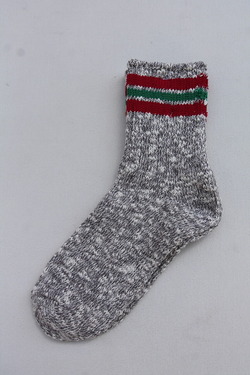 R＆Vintage ”Nep 3 Line Socks RED＆GREEN” (2)