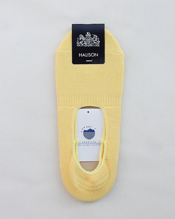 HALISON ”AMERICAN Sea Island Cotton Boat Socks YELLOW”