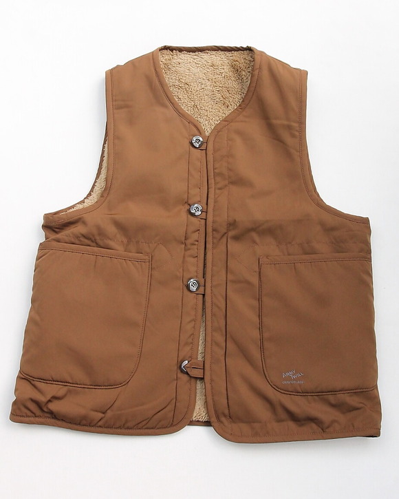 ARMY TWILL ”Pe Weather Reversible Vest BROWN”250919
