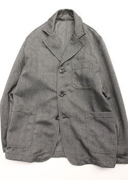 Harriss Tweedy Melange Herringbone Button GREY