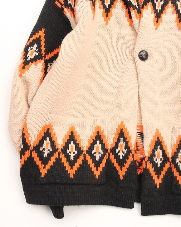 THE ALASCAN ”DF Shawl Collar Cardigan BLACK ORANGE”250926 (3)