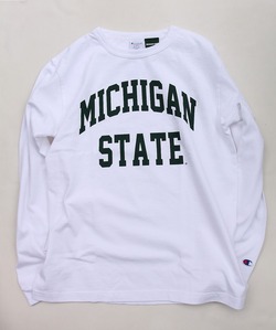 CHAMPION ”T1011 LS T Shirt MSU WHITE”240903