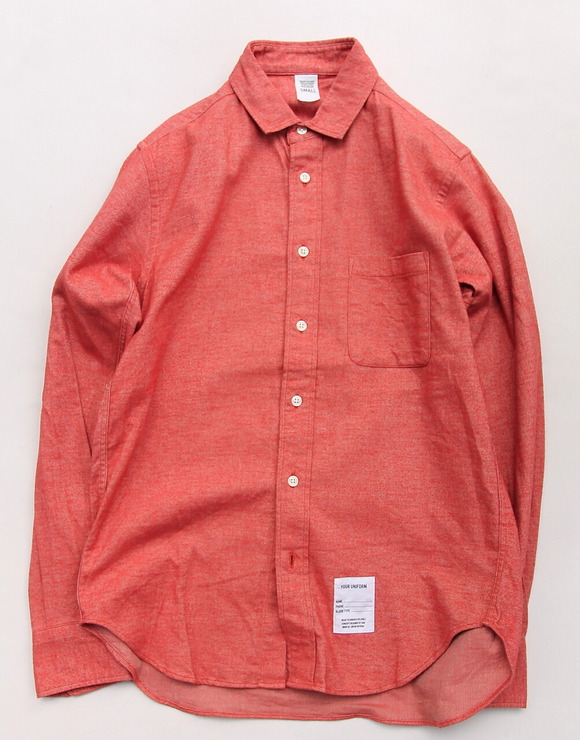 Your Uniform ”20s Chambray Shirt Elbow Patch ORANGE”231129