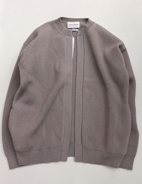Vincent et Mireille ”8 GG Aze Crew Neck Cardigan ICE GREY” (4)