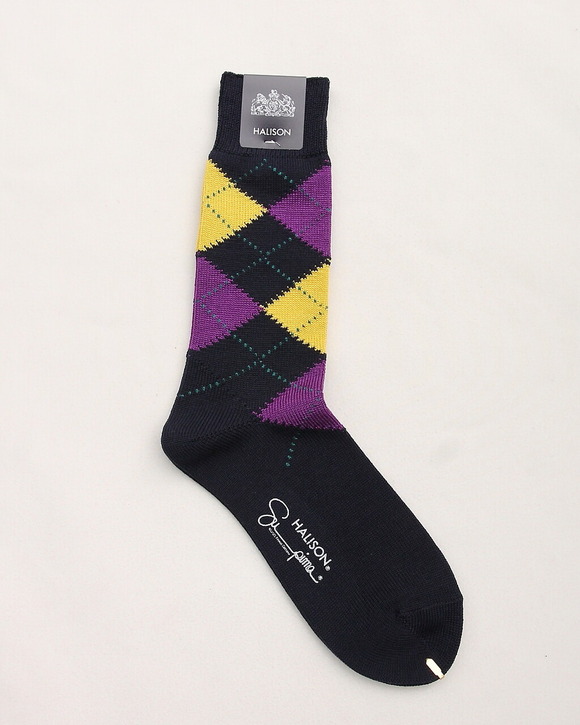 HALISON ”Supima Cotton Srgyle Socks 5D NAVY