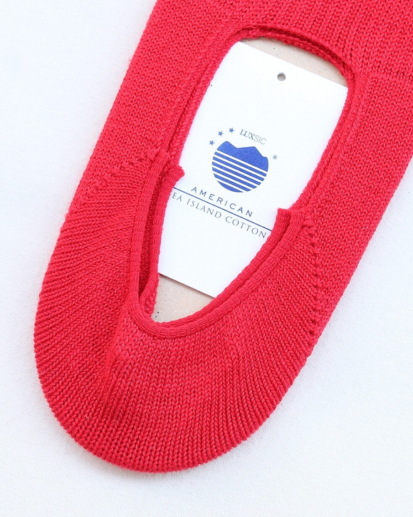 HALISON ”AMERICAN Sea Island Cotton Boat Socks RED” (2)