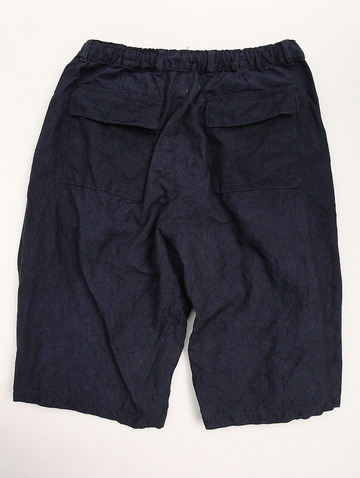 Au Brai Chic BRITAIN ”Work Shorts emblem Irish Linen NAVY” (5)