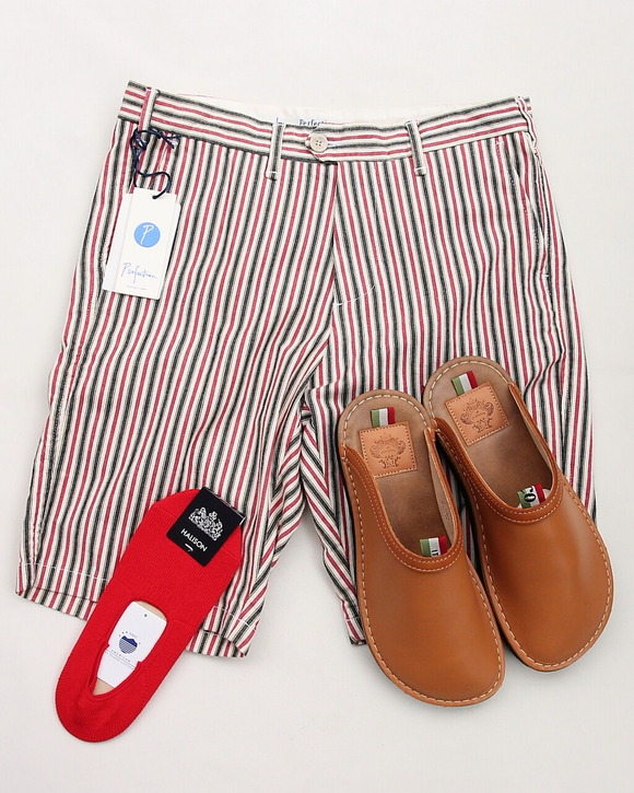 HALISON ”AMERICAN Sea Island Cotton Boat Socks RED” (3)