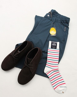 HALISON ”LUXURE Cotton Trico Border Socks WHITE” (3)