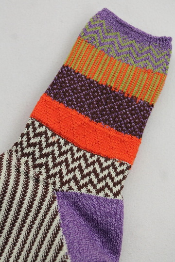 HALISON ”Multi Jacquard Short Socks PURPLE Mix” (3)