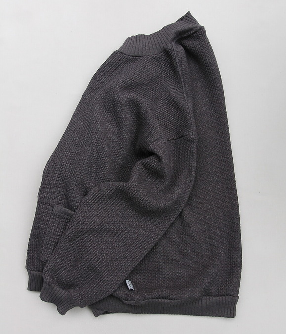 GYMMASTER ”LG Pique Cardigan CHARCOAL”231127 (4)