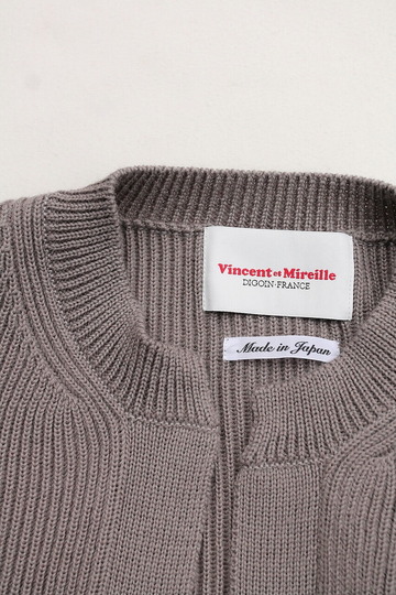 Vincent et Mireille 8 GG Aze Crew Neck Cardigan ICE GREY (3)