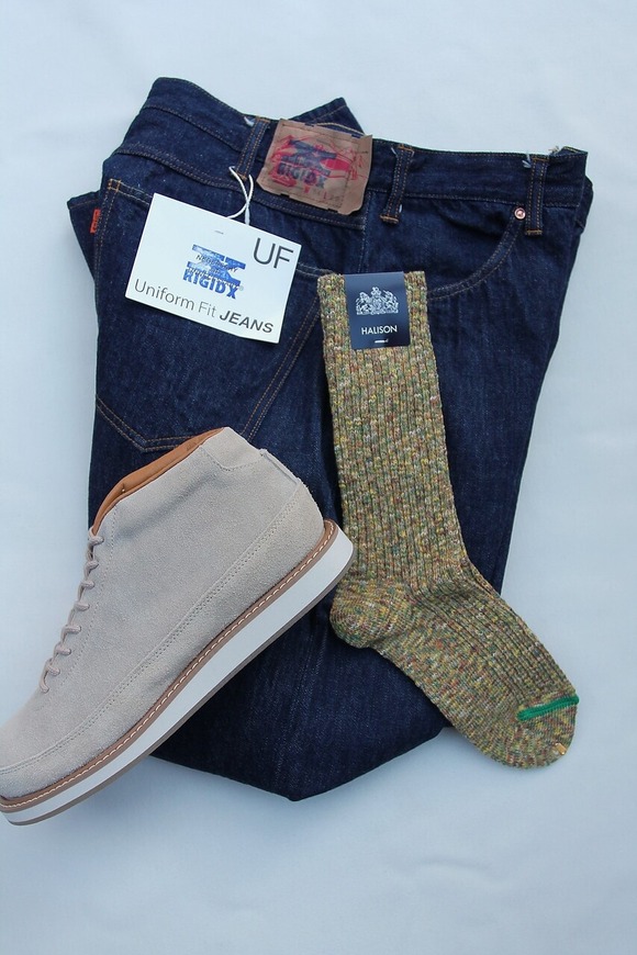 HALISON ”Slub Rib Sandals Socks YELLOW”