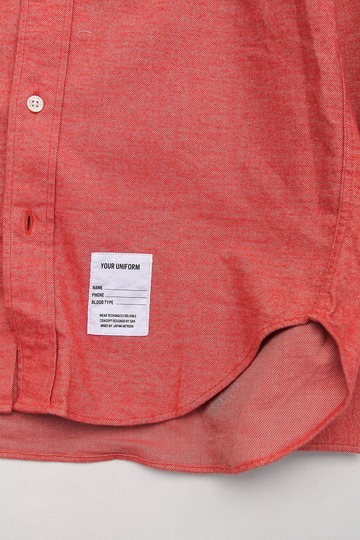Your Uniform ”20s Chambray Shirt Elbow Patch ORANGE”231129 (3)