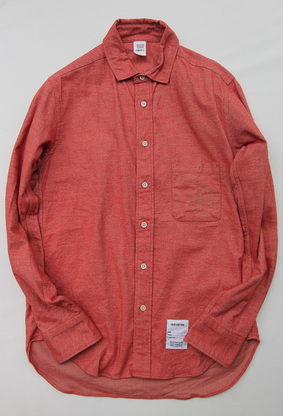 Your Uniform 20s Chambrey Shirt Elbow Patch ORANGE