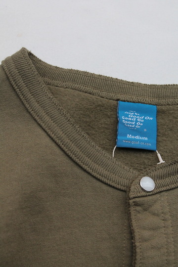 Goodon Crew Sweat Cardigan OLIVE (2)