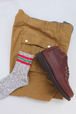 R＆Vintage ”Nep 3 Line Socks RED＆GREEN”