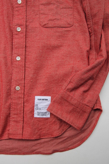 Your Uniform 20s Chambrey Shirt Elbow Patch ORANGE (4)