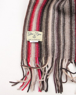 Glen Fyne ”Lambswool 2 PLY Stripe ScarfBROWN”251020 (3)