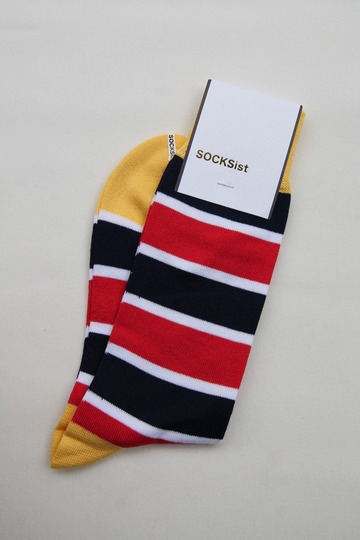 SOCKsist Socks YELLOW NAVY WHITE RED (3)