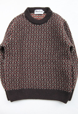 Harley Jacquard Double Crew Neck BROWN