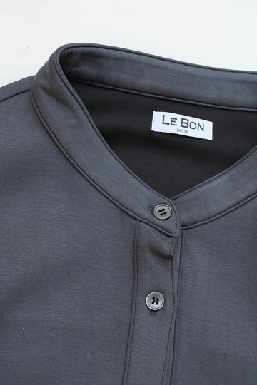 LE BON ”Band Collar Bonding Dress CHARCOAL” (3)