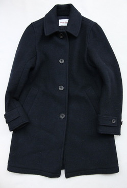 Vincent et Mireille Souten Collar Coat Melton Mossa W NAVY