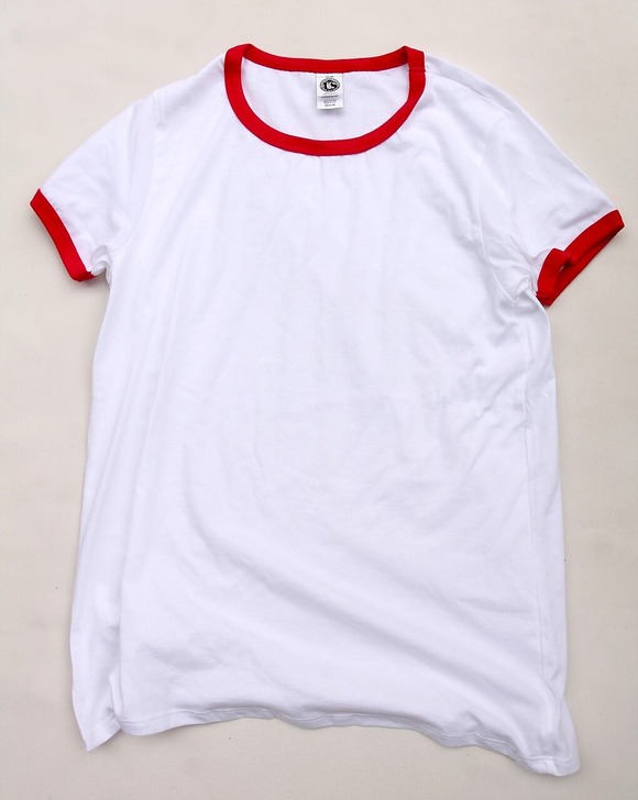 US BLANKS ”Classic Ringer Tee WHITE RED”240418